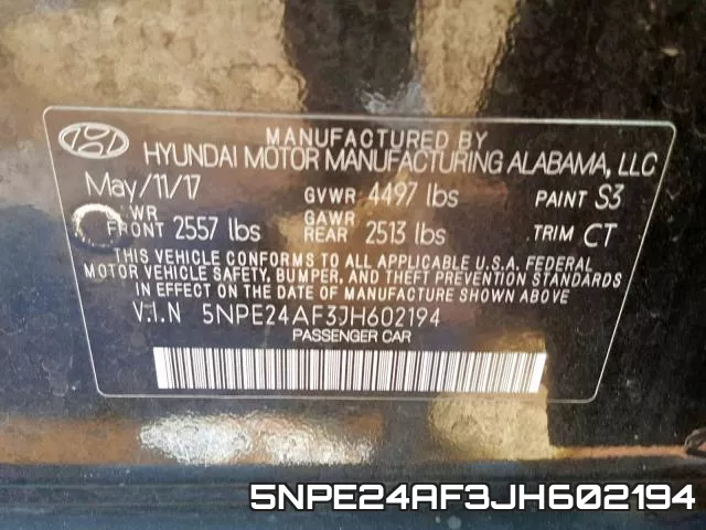 5NPE24AF3JH602194 фото 2