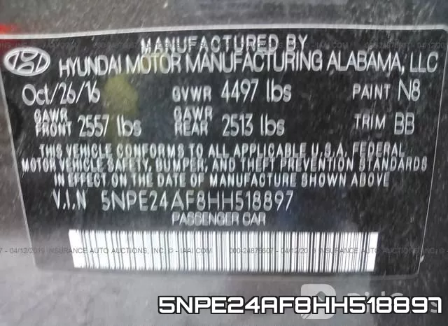 5NPE24AF8HH518897 фото 10