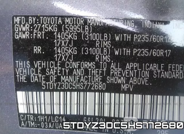 5TDYZ3DC5HS772680 фото 10