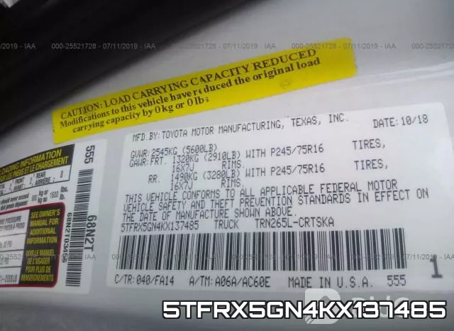 5TFRX5GN4KX137485 фото 10