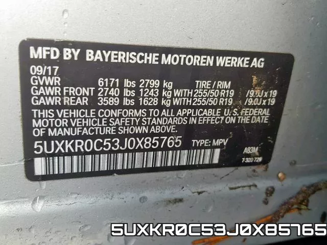 5UXKR0C53J0X85765 фото 2