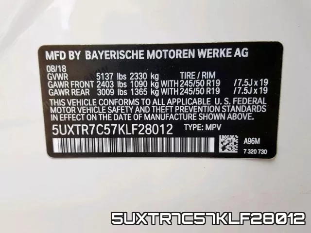 5UXTR7C57KLF28012 фото 2