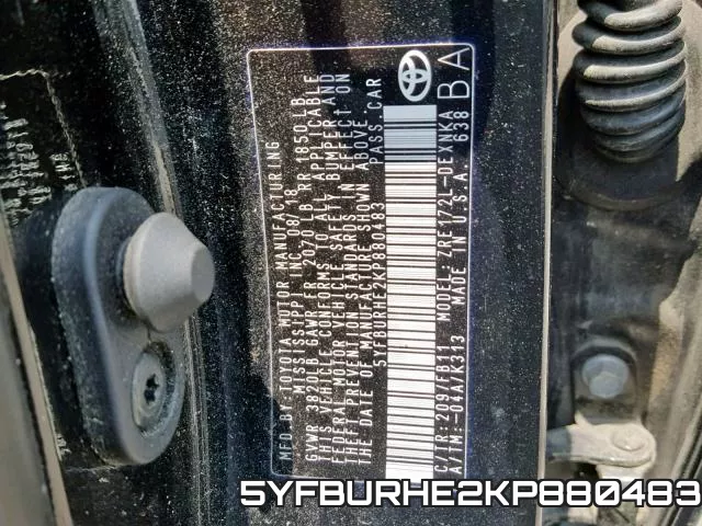 5YFBURHE2KP880483 фото 2