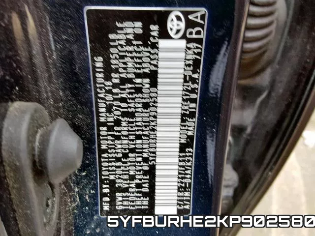 5YFBURHE2KP902580 фото 2