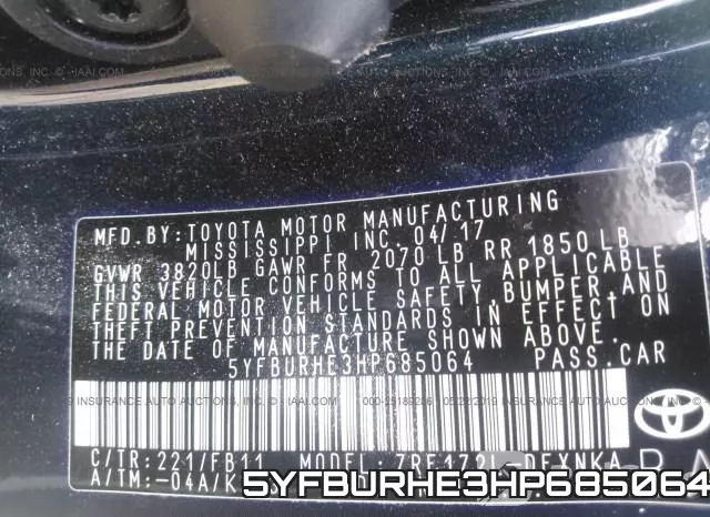 5YFBURHE3HP685064 фото 10