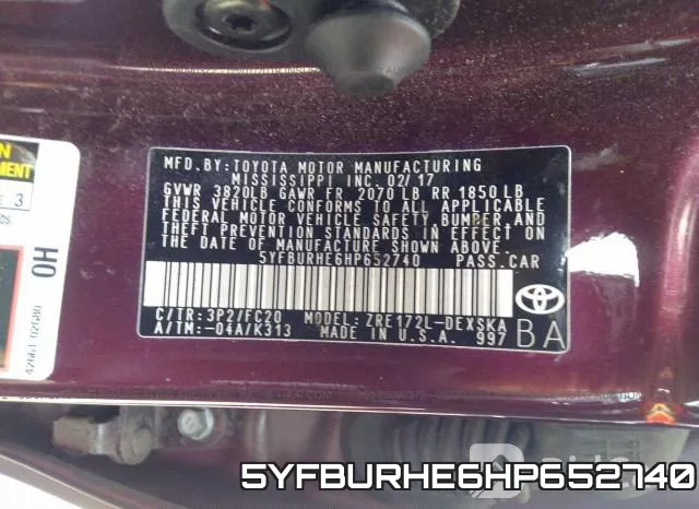 5YFBURHE6HP652740 фото 10