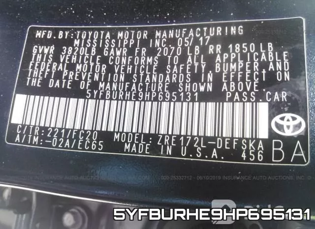 5YFBURHE9HP695131 фото 9