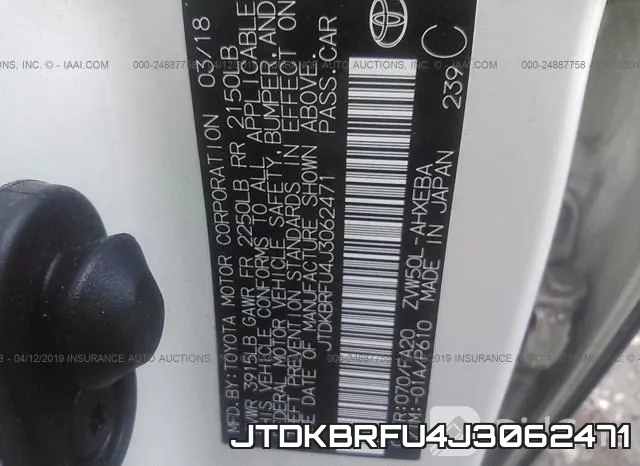 JTDKBRFU4J3062471 фото 10