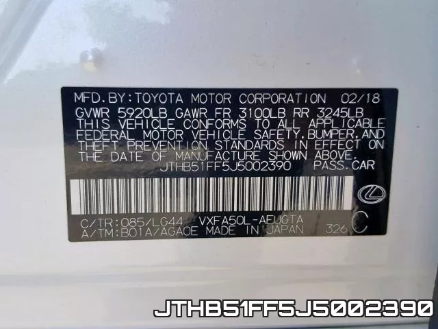 JTHB51FF5J5002390 фото 2