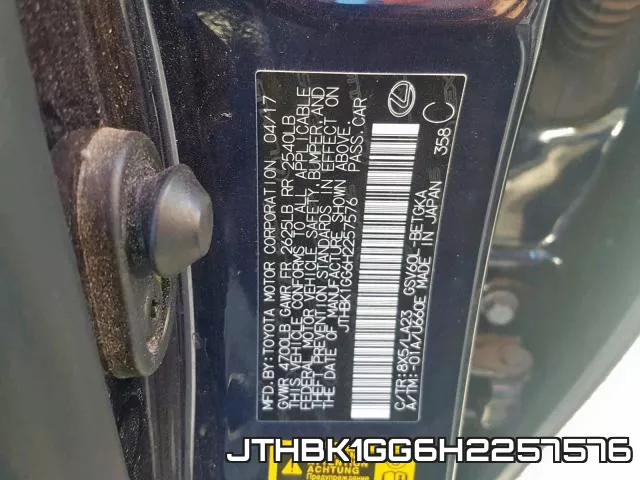 JTHBK1GG6H2257576 фото 2