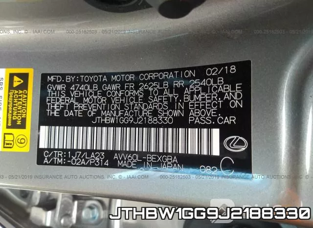 JTHBW1GG9J2188330 фото 10