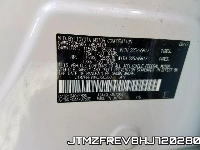JTMZFREV8HJ720280 фото 2
