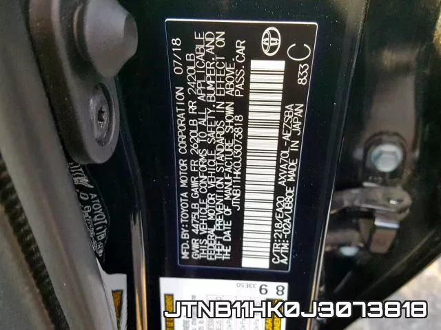 JTNB11HK0J3073818 фото 2