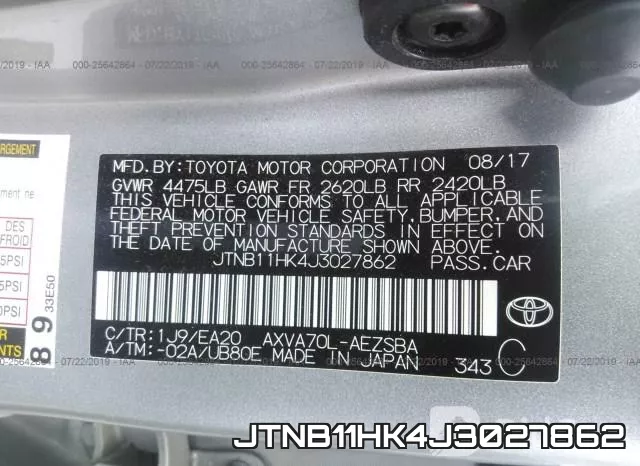 JTNB11HK4J3027862 фото 10