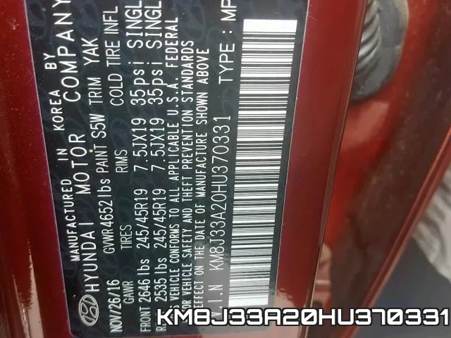 KM8J33A20HU370331 фото 2