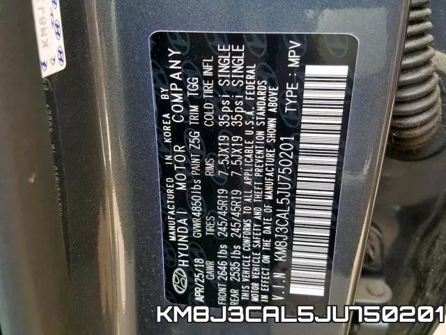 KM8J3CAL5JU750201 фото 2
