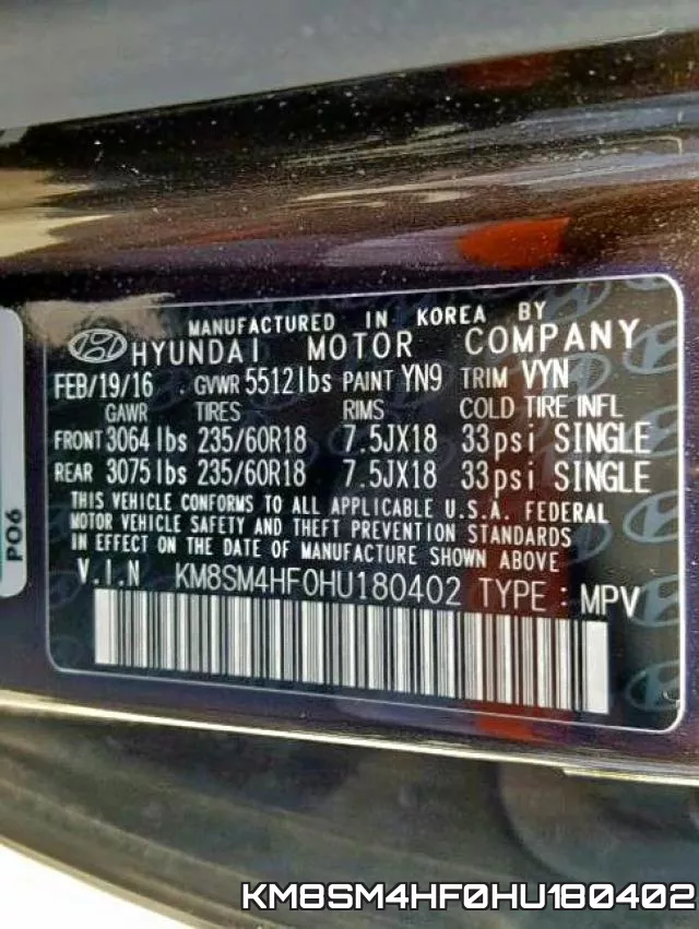 KM8SM4HF0HU180402 фото 2