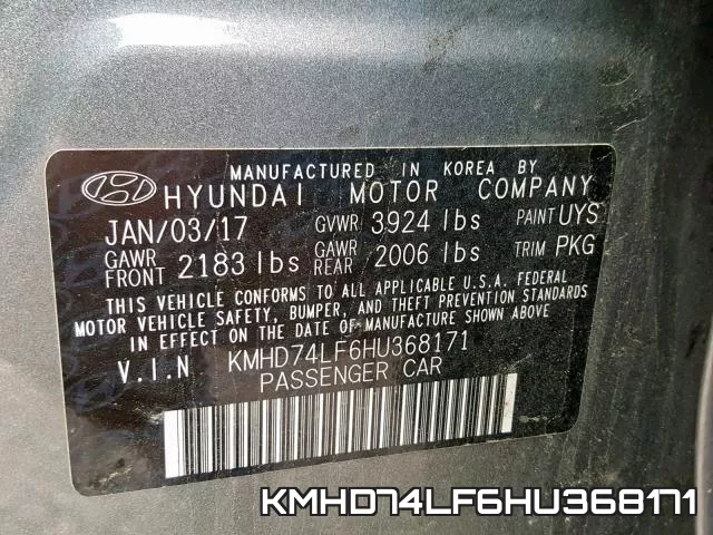 KMHD74LF6HU368171 фото 2