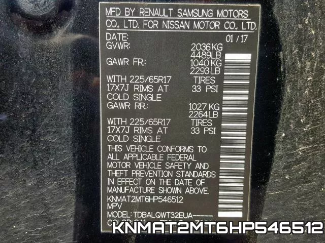 KNMAT2MT6HP546512 фото 2