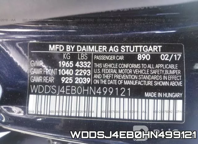 WDDSJ4EB0HN499121 фото 10