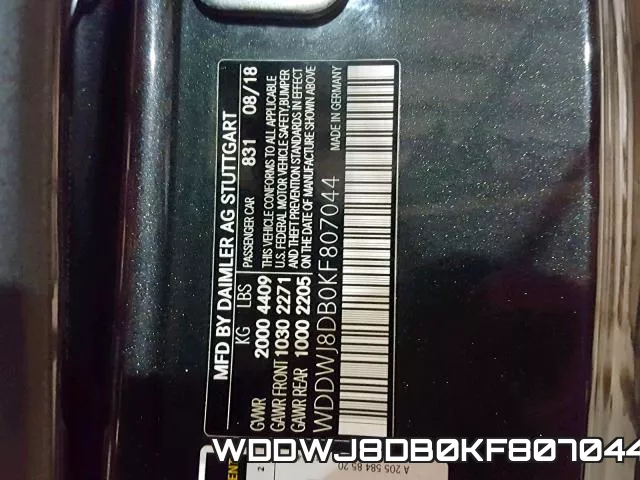 WDDWJ8DB0KF807044 фото 2