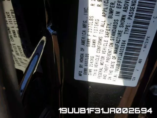 19UUB1F31JA002694 фото 2