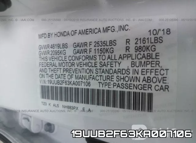 19UUB2F63KA007106 фото 9