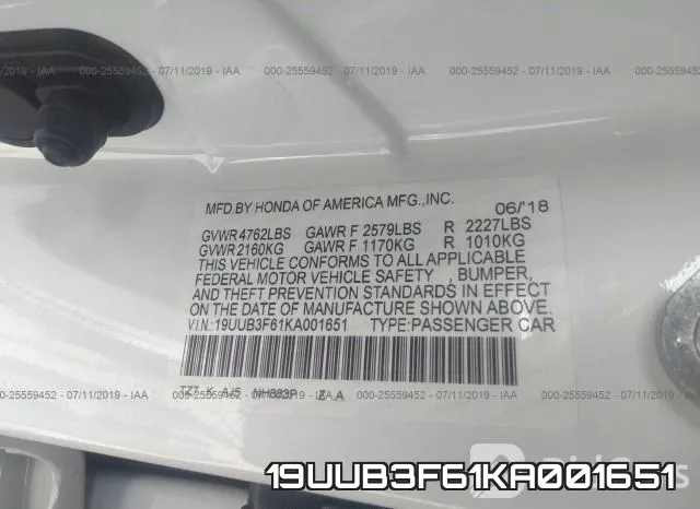 19UUB3F61KA001651 фото 10