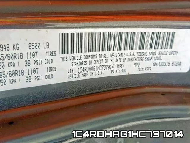 1C4RDHAG1HC737014 фото 2