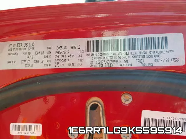 1C6RR7LG9KS595914 фото 2