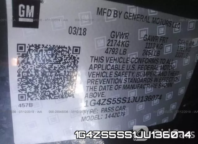 1G4ZS5SS1JU136074 фото 10