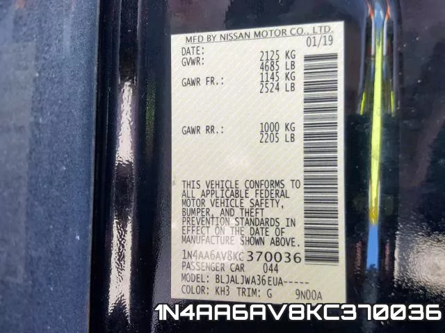 1N4AA6AV8KC370036 фото 2