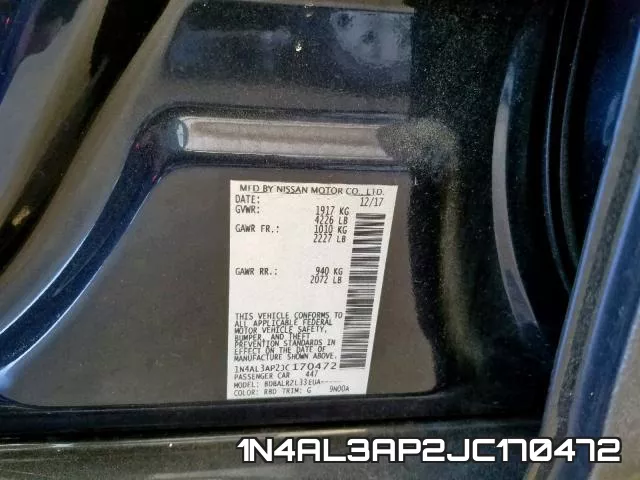 1N4AL3AP2JC170472 фото 2