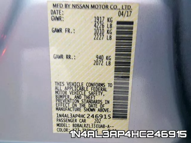 1N4AL3AP4HC246915 фото 2