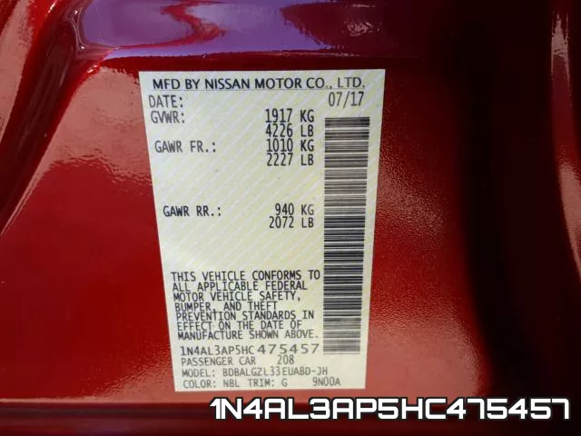 1N4AL3AP5HC475457 фото 2