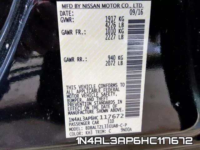 1N4AL3AP6HC117672 фото 2