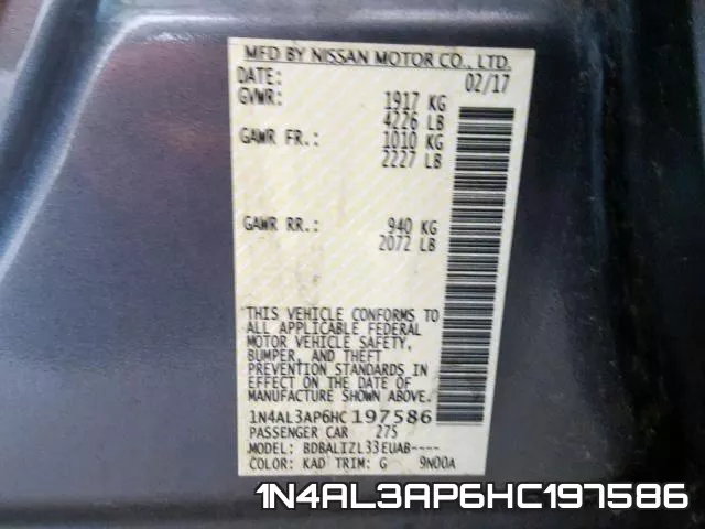 1N4AL3AP6HC197586 фото 2