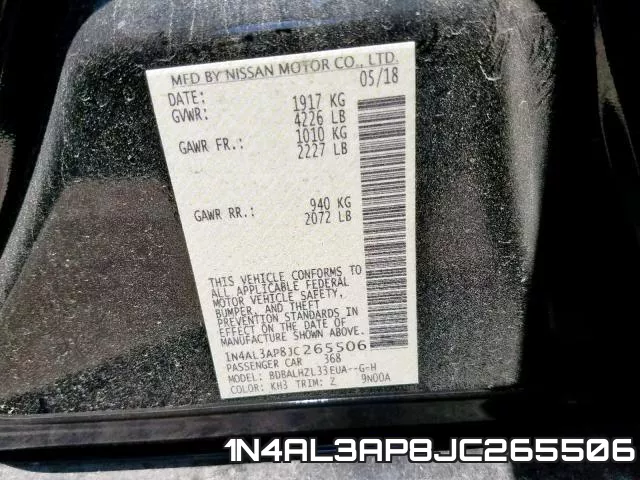 1N4AL3AP8JC265506 фото 2
