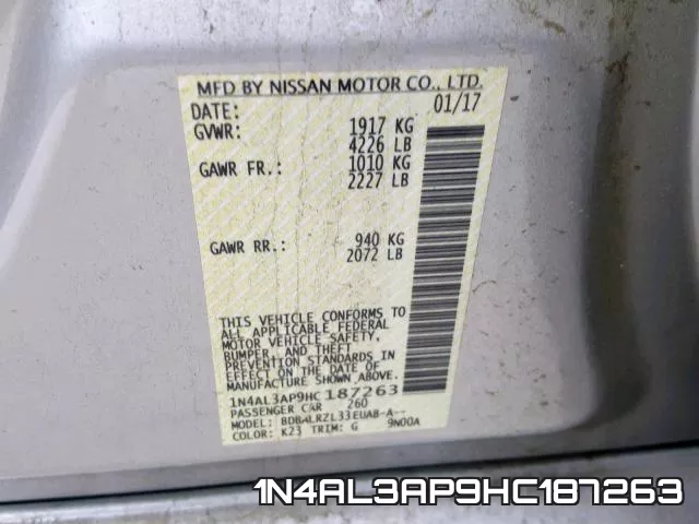 1N4AL3AP9HC187263 фото 2
