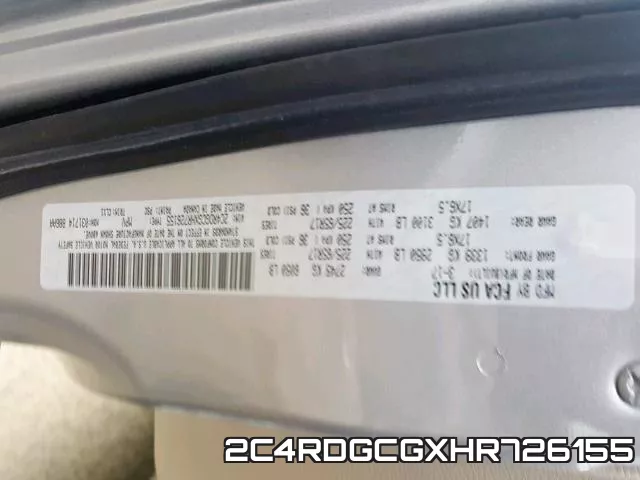 2C4RDGCGXHR726155 фото 2