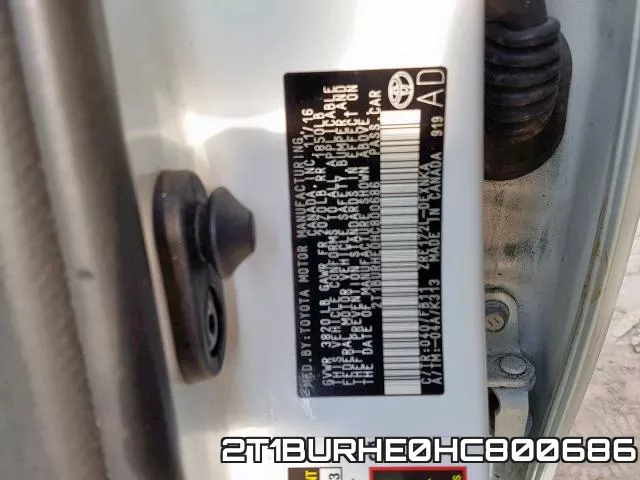 2T1BURHE0HC800686 фото 2