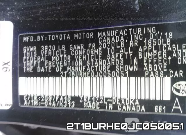2T1BURHE0JC050051 фото 10