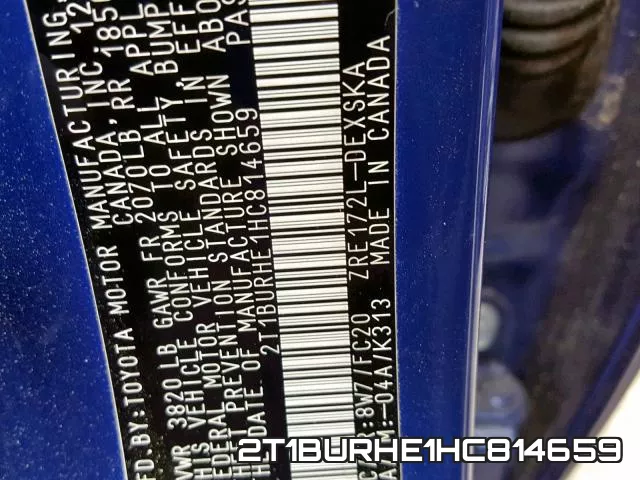 2T1BURHE1HC814659 фото 2