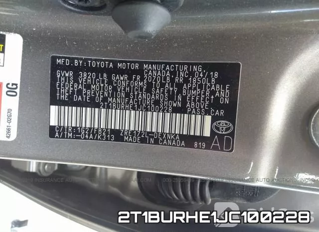 2T1BURHE1JC100228 фото 10