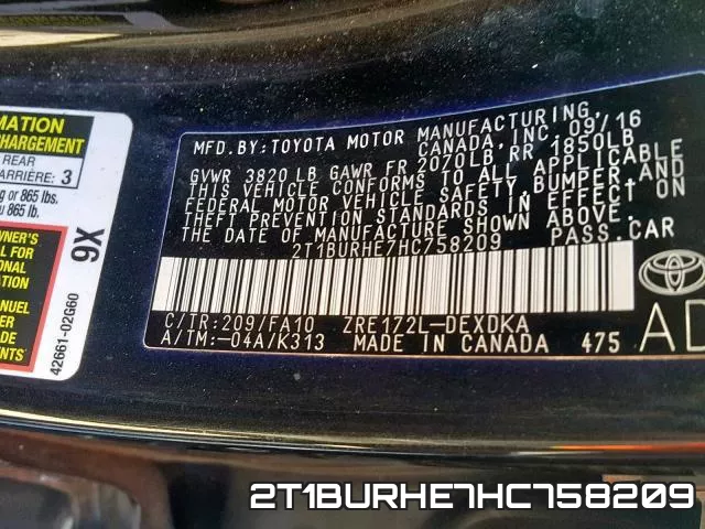 2T1BURHE7HC758209 фото 2