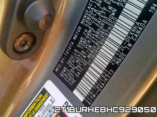 2T1BURHE8HC929050 фото 2
