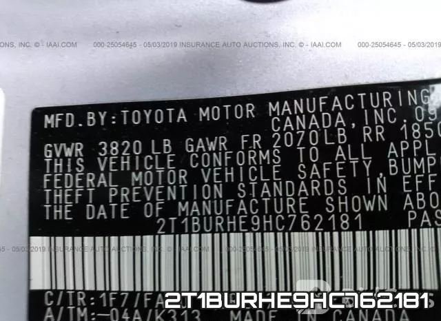 2T1BURHE9HC762181 фото 10