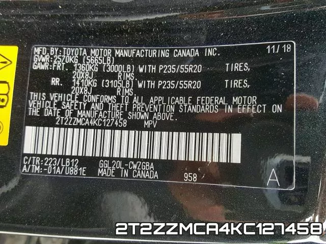 2T2ZZMCA4KC127458 фото 2