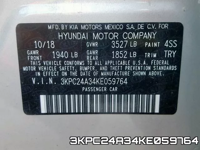 3KPC24A34KE059764 фото 2