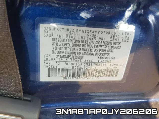 3N1AB7AP0JY206206 фото 2